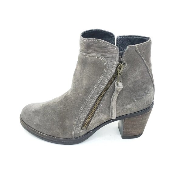 Taos Dillie Womens Ankle Boots Heel Side Zip Taupe Suede Booties EU 36 US 5.5 - Picture 1 of 10